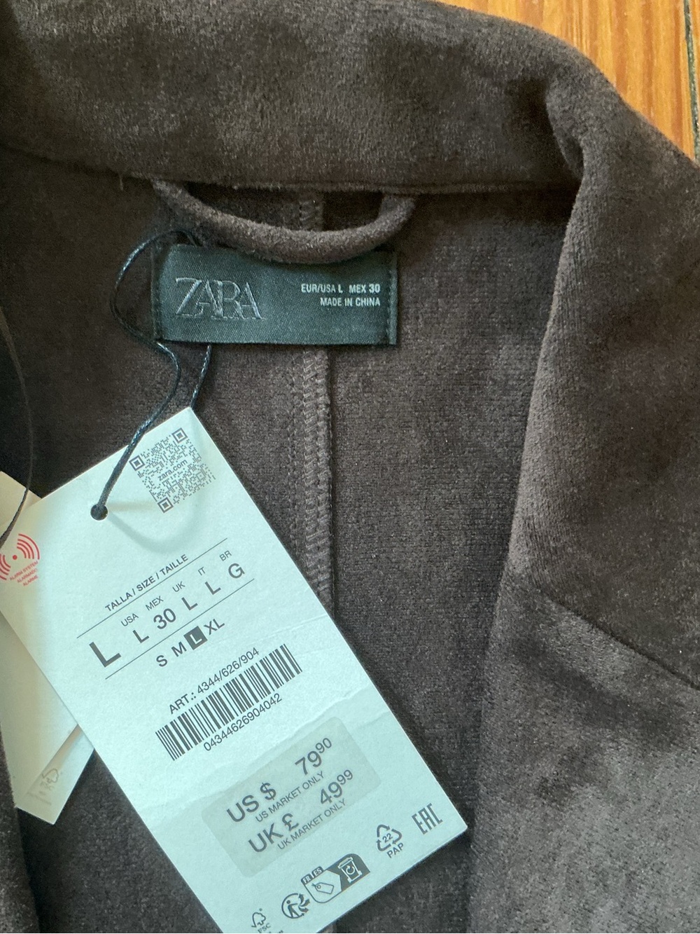 Zara Dark Brown Suede Trench Coat - Picture 2 of 2